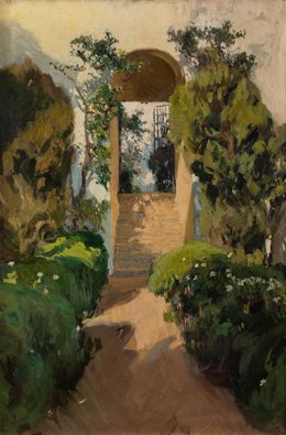 Archivo - Subida al Jardín Alto. Jardines del Alcázar de Sevilla del año 1910 de Joaquín Sorolla