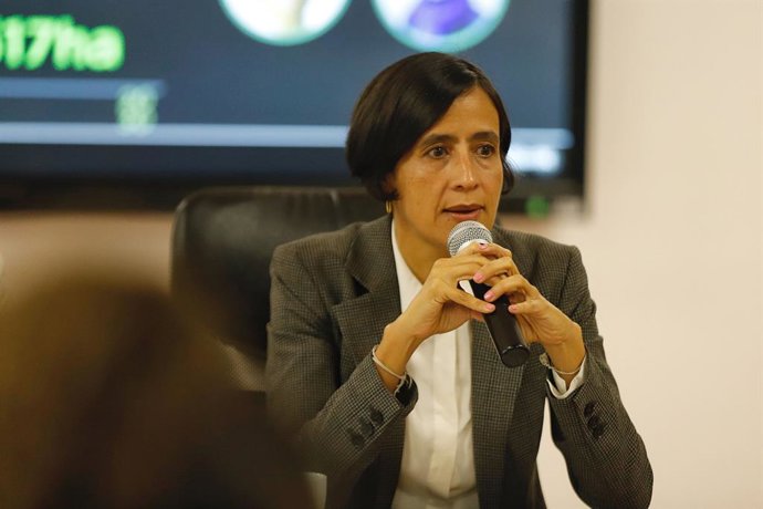 Bogotá. Julio 12 de 2023. Informe oficial de resultados de la deforestación en colombia 2022 - 2023. En la foto: Susana Muhamad, Ministra de Ambiente. (Colprensa - Camila Díaz)