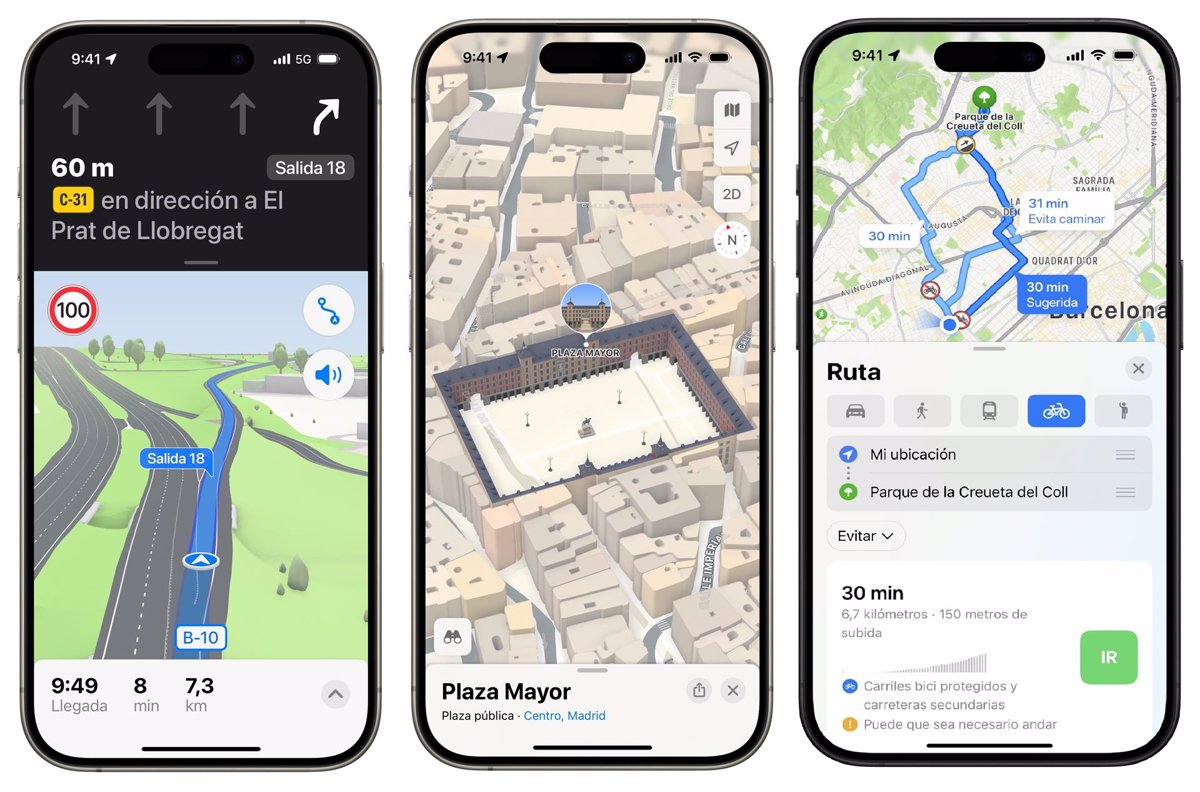 Experiência detalhada do Apple Maps e rotas de ciclismo chegam à Espanha e Portugal