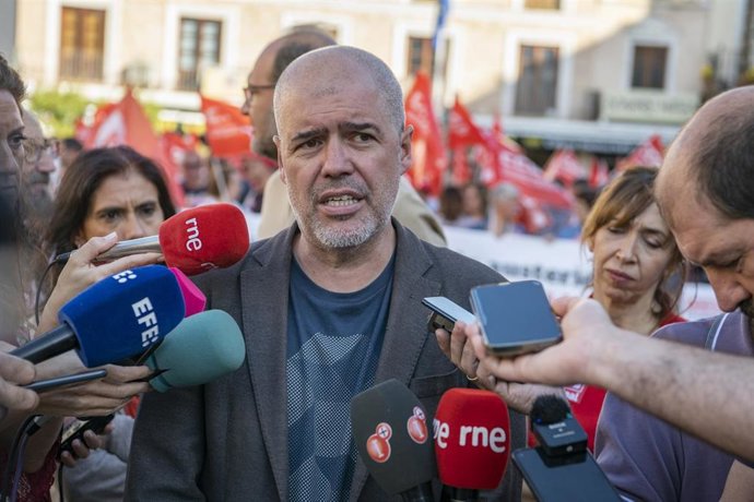 El secretario general de CCOO, Unai Sordo, en Ciudad Real.