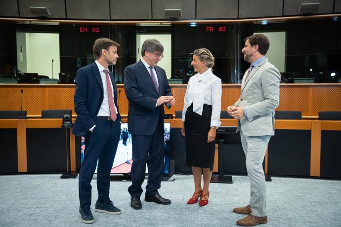 Archivo - Els dirigents de Sumar i Junts a Brusselles