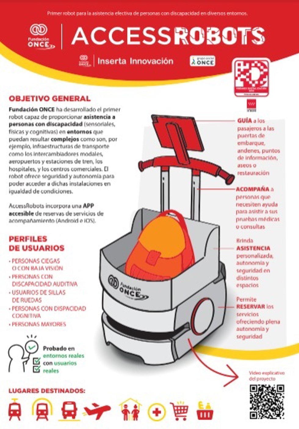 Fundación ONCE presenta 'AccessRobots', el robot de asistencia personal que facilita el desplazamiento de personas con discapacidad
