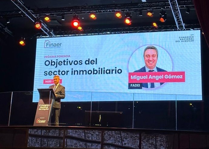 Miguel Ángel Gómez Huecas, presidente de Fadei, en la clausura del I Congreso Nacional del Alquiler.