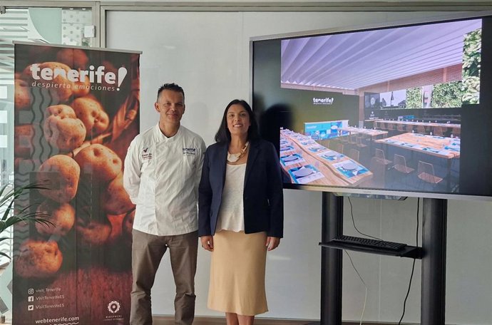 El chef Juan Carlos Clemente y la directora de Turismo de Tenerife, Dimple Melwani