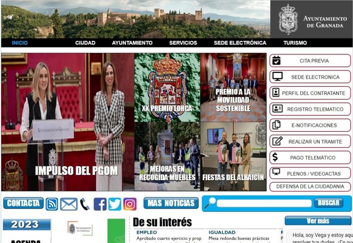 Web del Ayuntamiento de Granada.
