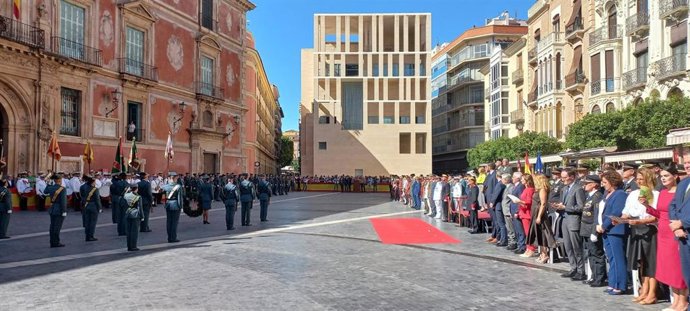 Acto castrense celebrado en Murcia con motivo de la festividad, el próximo 12 de octubre, de la Virgen del Pilar, patrona de la Guardia Civil.