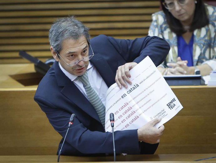 El vicepresident primer i conseller de Cultura, Vicente Barrera, a Les Corts.
