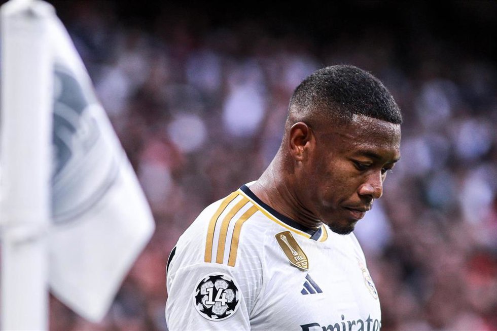 El central austriaco David Alaba, en un partido con el Real Madrid en el Santiago Bernabéu.