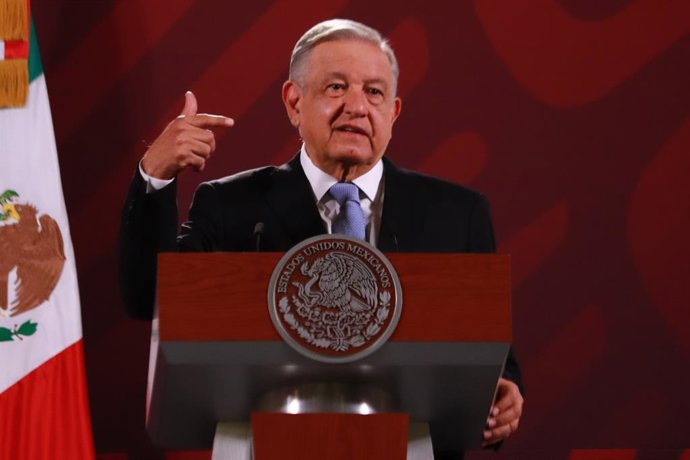 September 27, 2023, Mexico City, Mexico: September 27, 2023 in Mexico City, Mexico: Mexican President, Andres Manuel Lopez Obrador, speaks during the morning briefing conference in front of reporters at the National Palace. on September 27, 2023 in Mexi