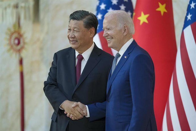 Archivo - Los presidentes de China, Xi Jinping, y de Estados Unidos, Joe Biden.