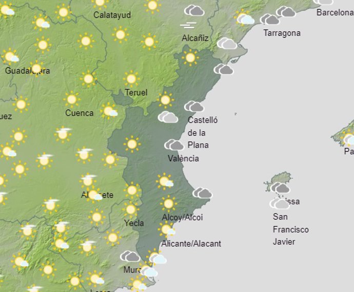 Predicción meteorológica del sábado 7 de octubre