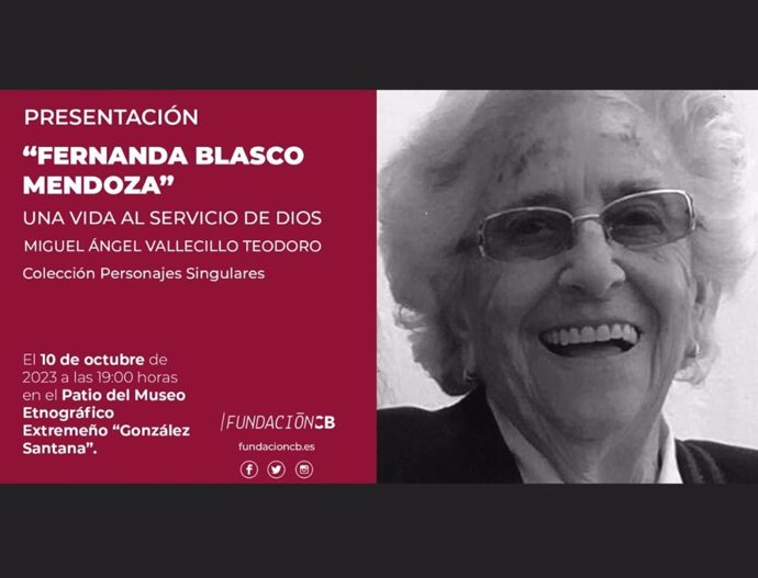 Cartel de la presentación en Olivenza del libro dedicado a Fernanda Blasco Mendoza