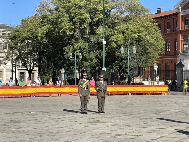 El alcade de Valladolid, Jesús Julio Carnero, durante la Jura de Bandera
