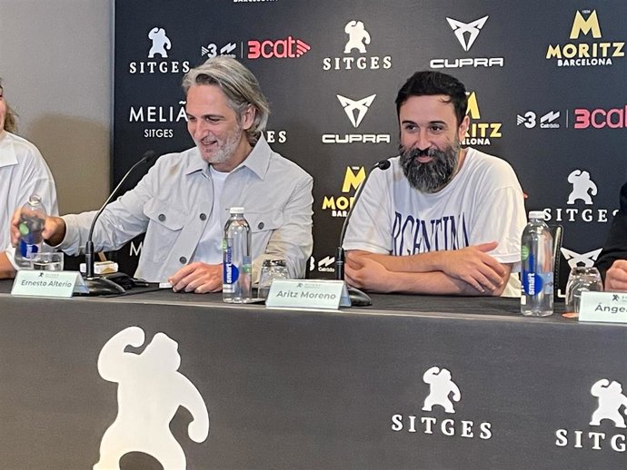 El actor Ernesto Alterio y el director Aritz Moreno, en la presentación de 'Moscas' en el Festival de Sitges