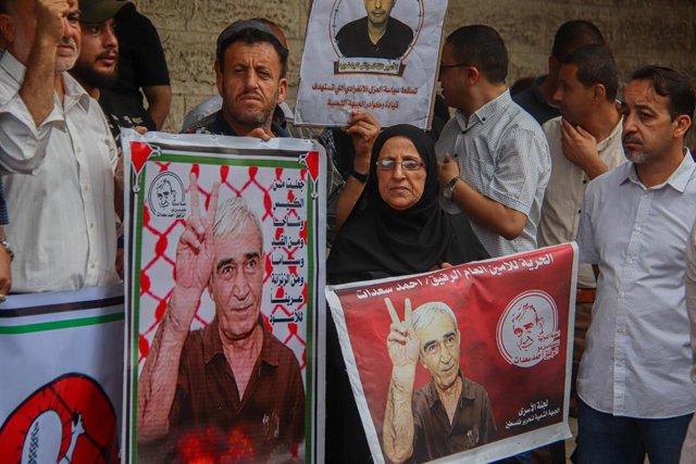 Marcha por los presos palestinos en Gaza 