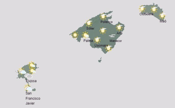 El tiempo hoy domingo, 8 de octubre, en Baleares.