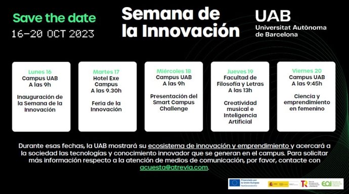 Cartell de la Setmana de la Innovació que se celebra del 16 al 20 d'octubre