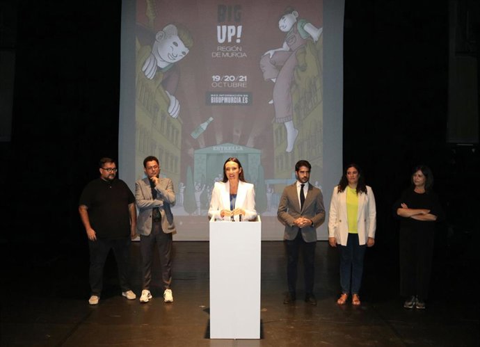 La consejera de Cultura, Turismo, Juventud y Deporte, Carmen Conesa, durante el acto de presentación del Big UP! Región de Murcia