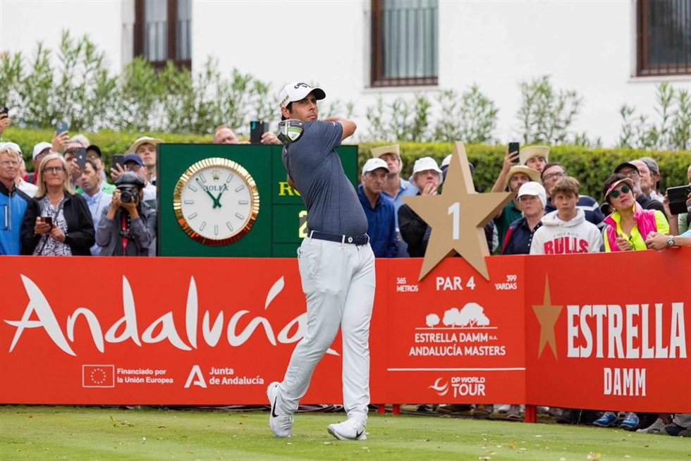 Adrián Otaegui, durante el Estrella Damm N.A. Andalucía Masters 2022
