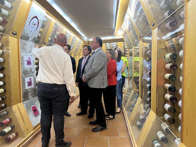 El consejero de Agricultura, Ganadería y Desarrollo Rural, Julián Martínez Lizán, visita la DO La Mancha.