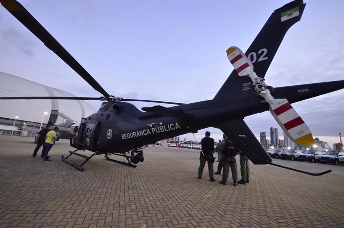 Archivo - Helicóptero de la Policía Militar de Brasil