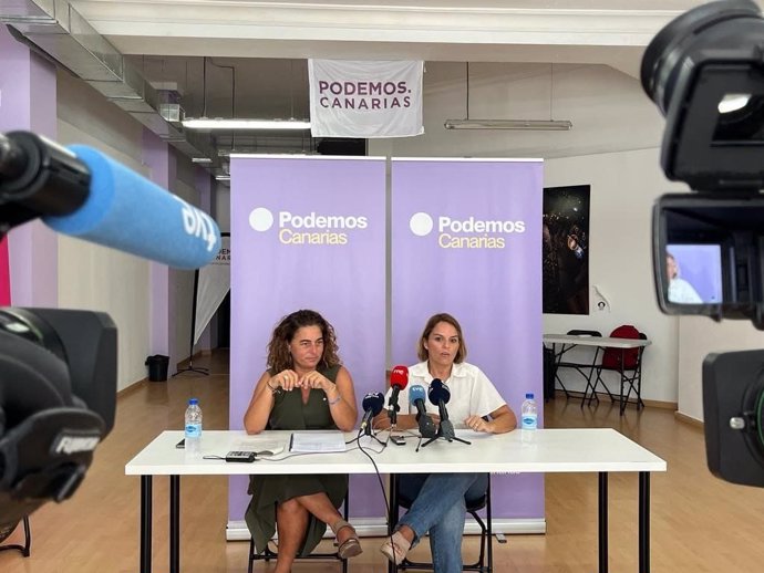 Rueda de prensa de Gemma Martínez y Noemí Santana para presentar el recurso contra la central de Chira-Soria, en Gran Canaria