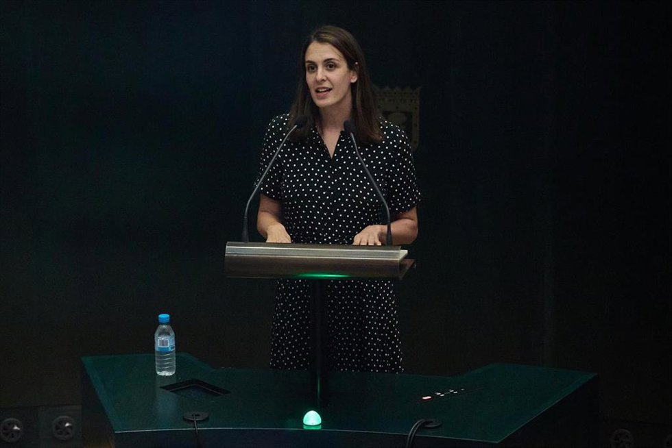 La portavoz de Más Madrid en el Ayuntamiento, Rita Maestre, interviene durante el Pleno del Ayuntamiento de Madrid 