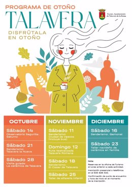 Cartel de actividades de otoño en Talavera.