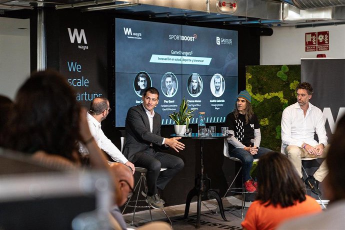 Acto de presentación de la plataforma GameChangers3, en el que han estado presentes Pau Gasol, Iker Casillas y Chema Alonso, Chief Digital Officer de Telefónica.