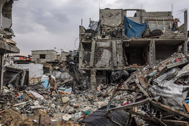 Vivienda destruida por los ataques en Rafá