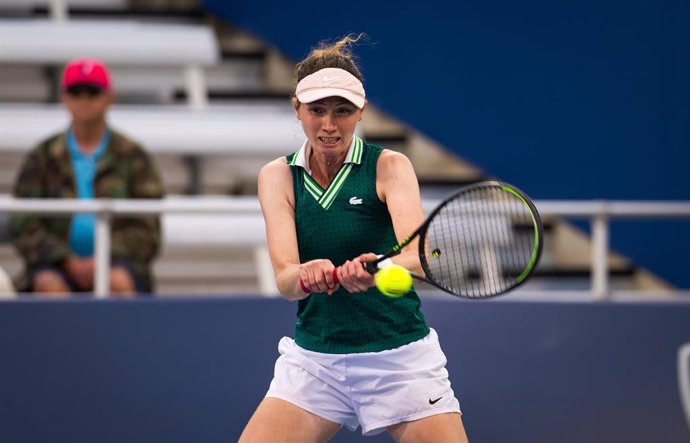 Archivo - Cristina Bucsa of Spain in action during the first round of the 2023 Western & Southern Open WTA 1000 tennis tournament