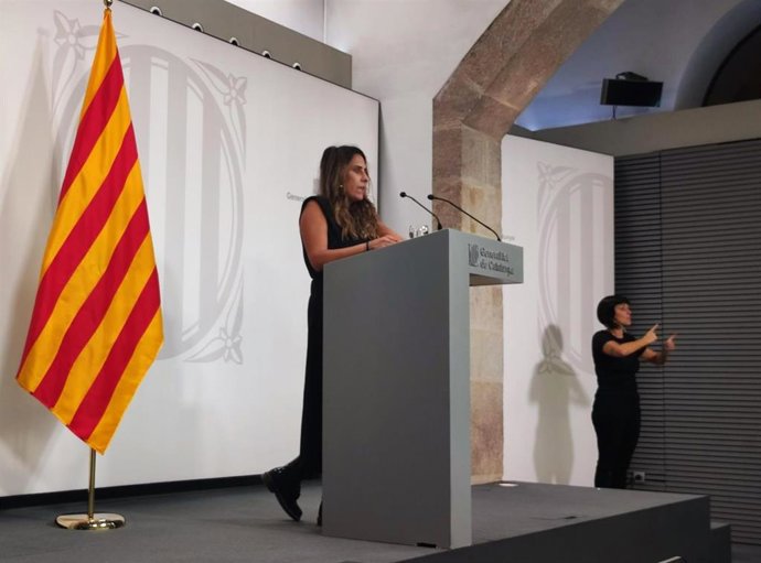 La portavoz del Govern, Patrícia Plaja, en rueda de prensa