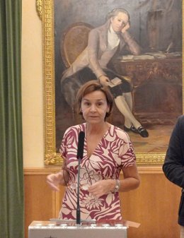 La alcaldesa de Gijón, Carmen Moriyón (Foro), en el Ayuntamiento de Gijón.