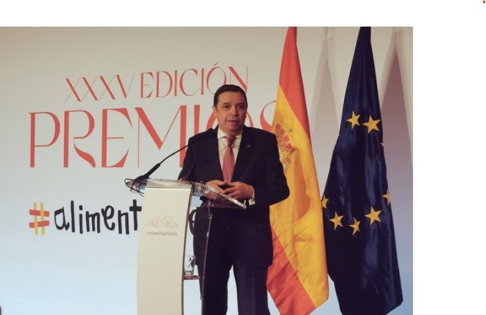 El ministro de Agricultura, Luis Planas, en la ceremonia de entrega de los Premios Alimentos de España