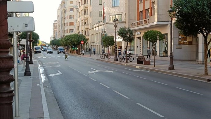 Foto del estado actual de la calle Vitoria, en el tramo en el que se pretende construir el carril bici.