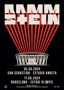 Cartel de los conciertos de Rammstein en San Sebastián y Barcelona