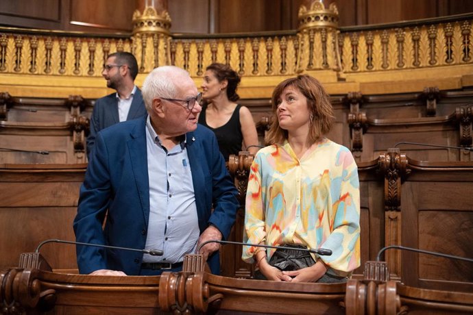 Archivo - El líder d'ERC a l'Ajuntament de Barcelona, Ernest Maragall i la regidora d'ERC al consistori, Elisenda Alamany