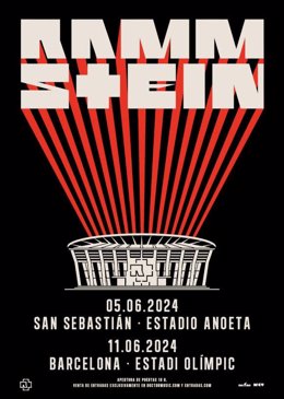 Cartell dels concerts de Rammstein a Sant Sebasti i Barcelona