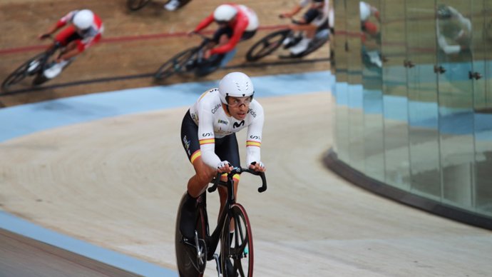 Archivo - El 'pistard' español Sebastián Mora durante el Mundial de Glasgow