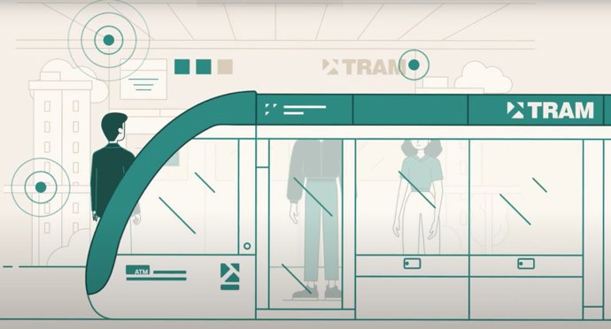 Sistema de sensors de radiofreqüncia a les andanes del tramvia