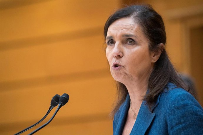Archivo - La senadora del PP Pilar Milagros Rojo interviene durante una sesión plenaria en el Senado, a 17 de mayo de 2023, en Madrid (España). El proyecto de Ley por el Derecho a la Vivienda se enfrenta a su aprobación definitiva en el pleno del Senado