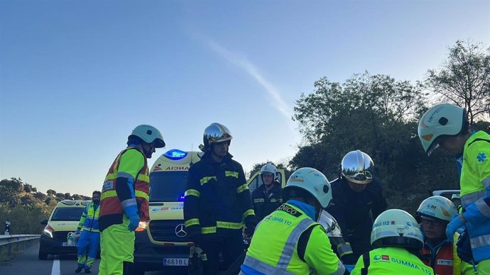 Intervención de los equipos de emergencia en el siniestro.