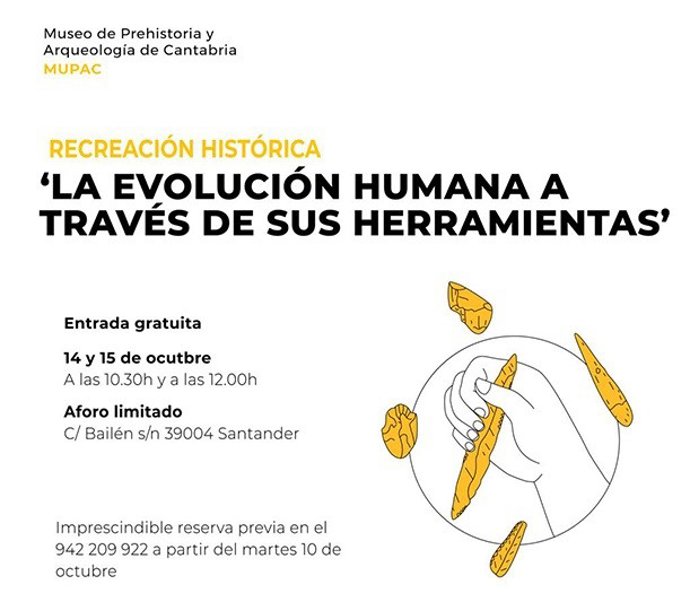 Cartel de la actividad 'La evolución humana a través de las herramientas'