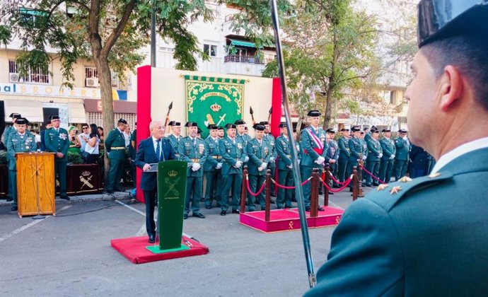 Archivo - El delegado del Gobierno en Extremadura, Francisco Mendoza, participa en los actos conmemorativos del Día de la Virgen del Pilar, patrona de la Guardia Civil
