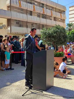 El subdelegado del Gobierno de España en Almería, José María Martín, preside, junto al coronel jefe de la Comandancia, Jorge Montero Llácer, el acto central de celebración de la festividad de la patrona de la Guardia Civil