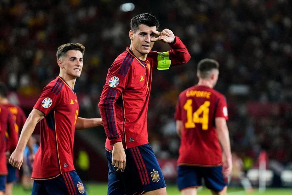 Álvaro Morata, España - Escocia
