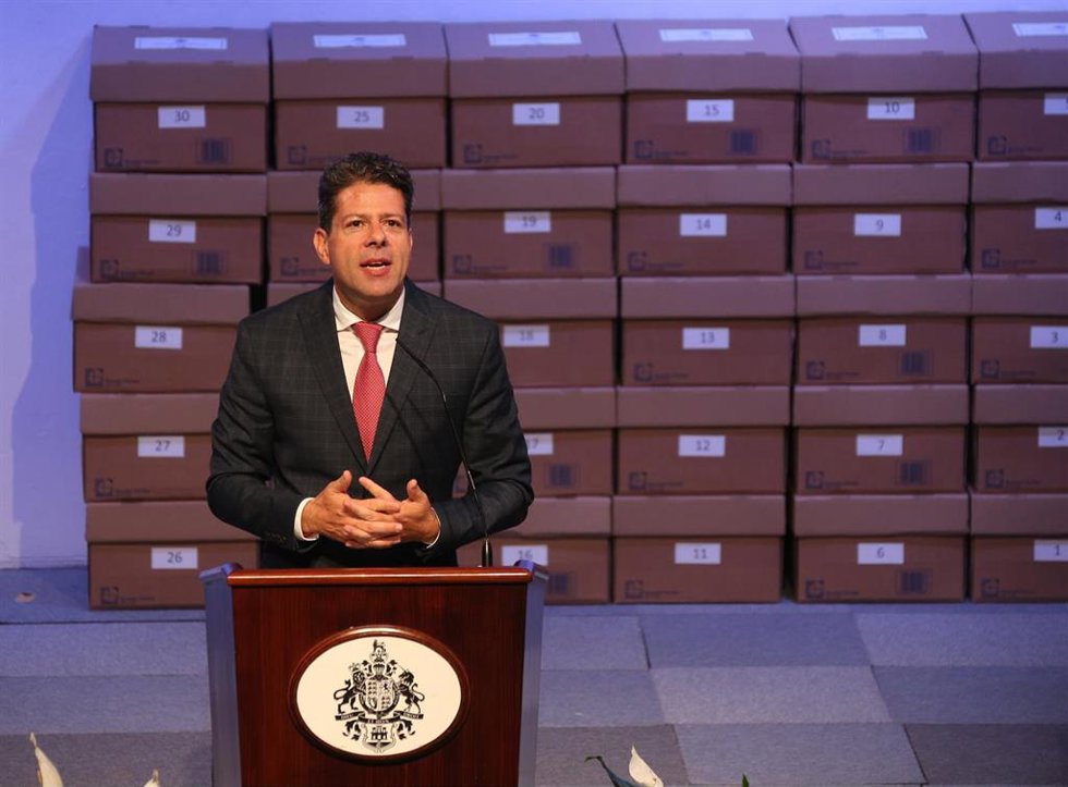 El ministro principal de Gibraltar, Fabian Picardo, tras ser reelegido