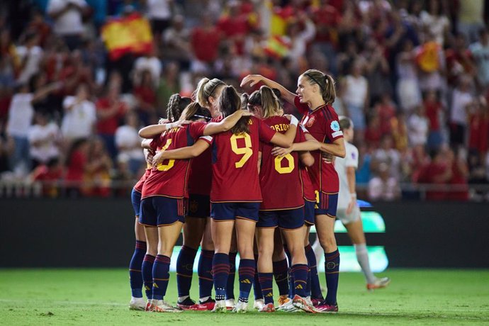 Aitana Bonmati of Spain celebrates a goal during the UEFA Womens Nations League match played between Spain and Switzerland at Arcangel stadium on September 26, 2023, in Cordoba, Spain.