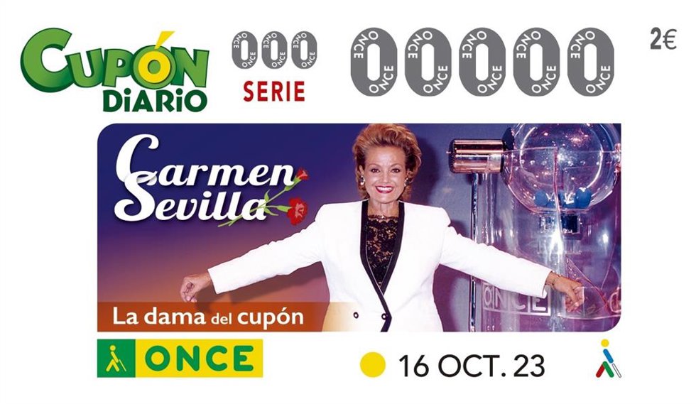 Cupón del lunes 16 de octubre de 2023, que rinde homenaje a Carmen Sevilla.