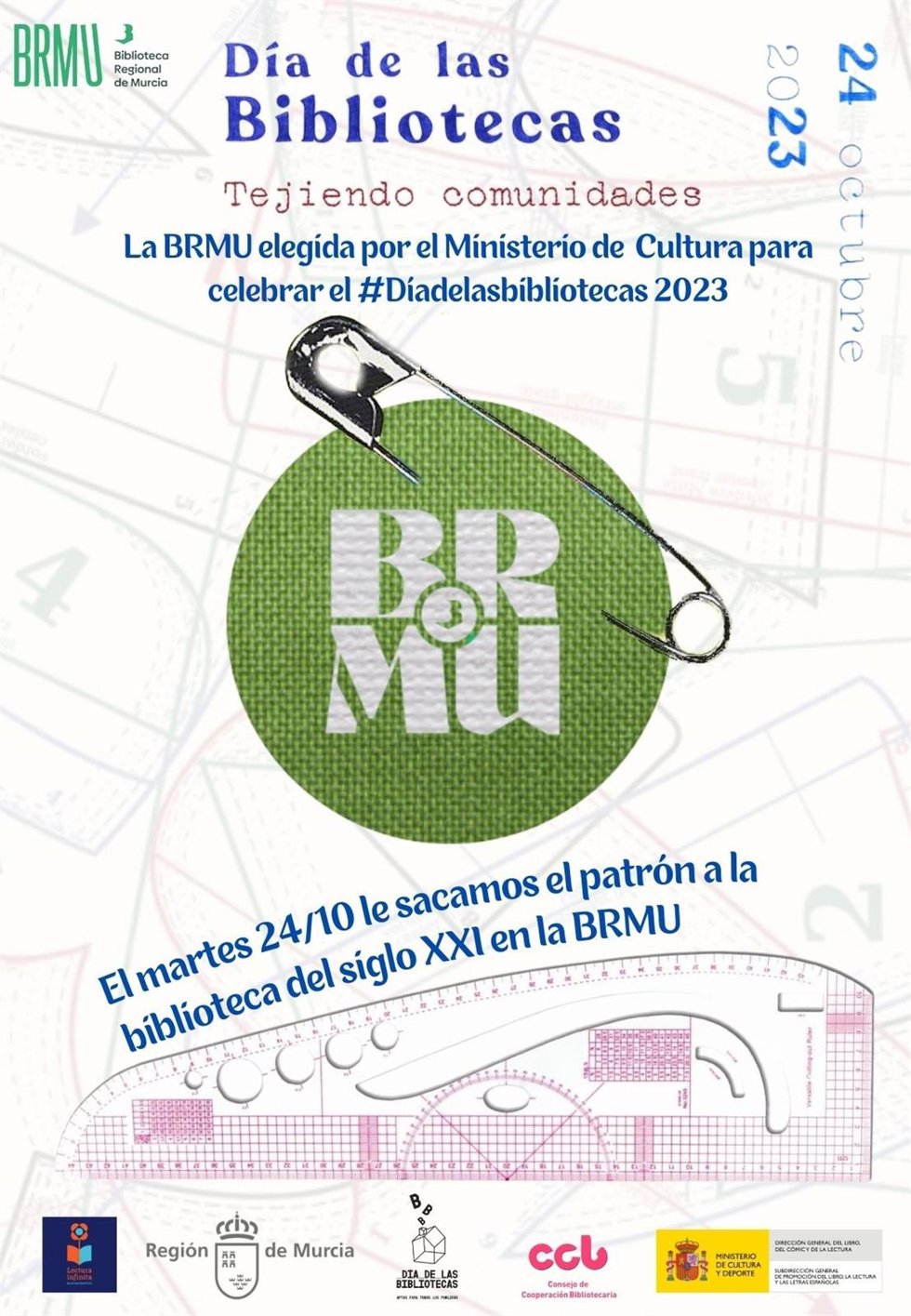 Cartel de la celebración del Día de las Bibliotecas en la Biblioteca Regional.
